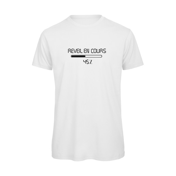 réveil en cours -T-shirt bio drôle Homme -B&C - T Shirt organique -thème  vêtement à message - 