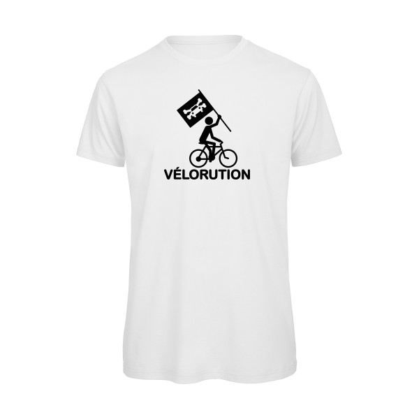 Vélorution- T-shirt bio Homme - thème velo et humour -B&C - T Shirt organique -