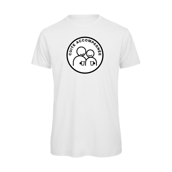 Cuite accompagnée ! - T-shirt bio comique -Homme -B&C - T Shirt organique - Thème humour noir et alcool au volant -