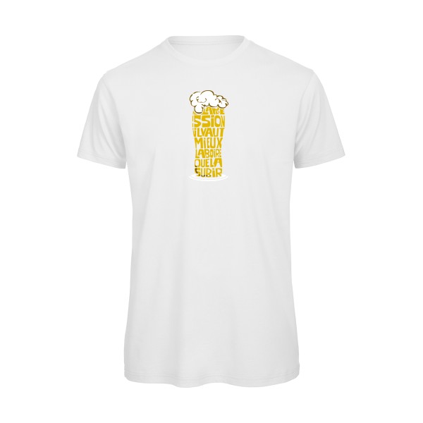 La pression -T-shirt bio humour alcool Homme  -B&C - T Shirt organique -Thème humour et alcool -