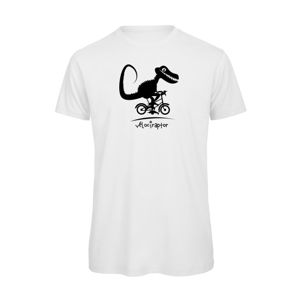vélociraptor -T-shirt bio rigolo- Homme -B&C - T Shirt organique -thème  humour dinausore - 