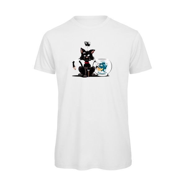 Piranha- T shirt chat et poisson - B&C - T Shirt organique