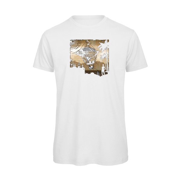 Carnet de voyage - T-shirt bio original Homme  -B&C - T Shirt organique - Thème voyage -
