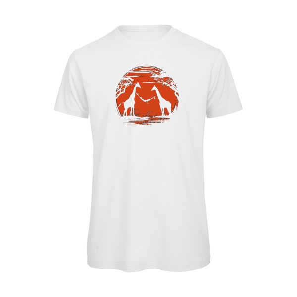 girafe - T-shirt bio Homme animaux  - B&C - T Shirt organique - thème geek et zen