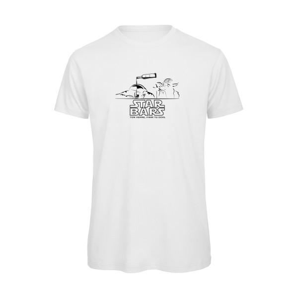 star bars - T-shirt bio absurde pour Homme -modèle B&C - T Shirt organique - thème alcool humour -