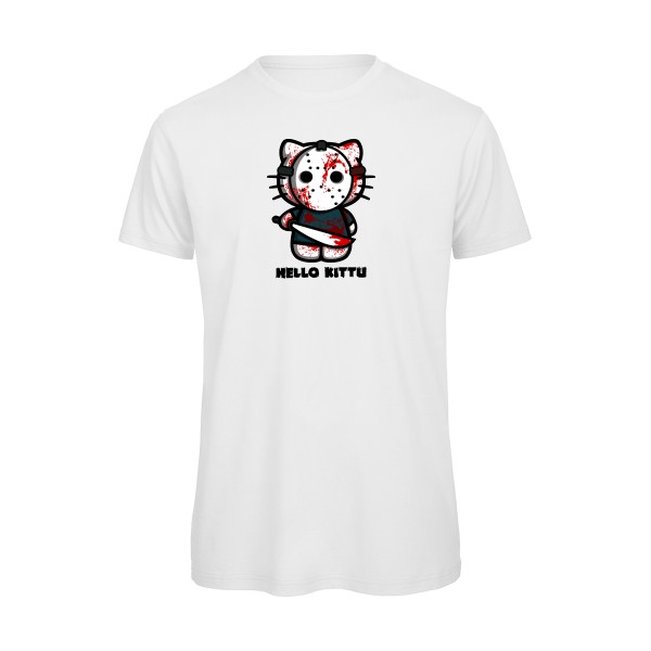 T shirt humour noir-Hello KittU-B&C - T Shirt organique