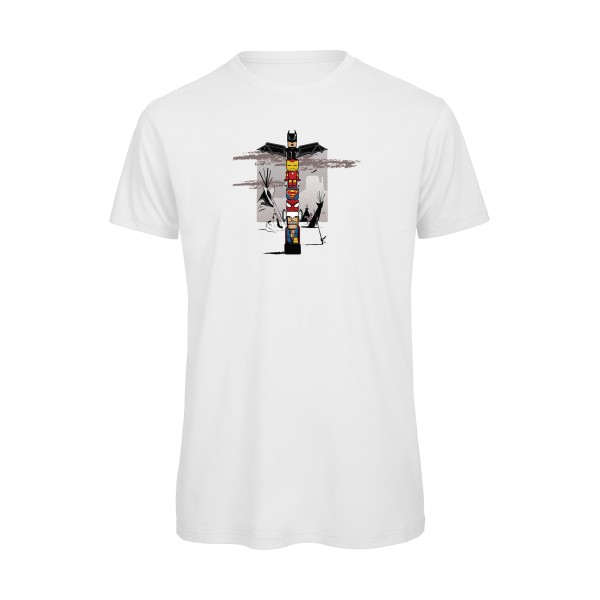 TOTEM - T-shirt bio super heros Homme - modèle B&C - T Shirt organique -thème parodie super héros -