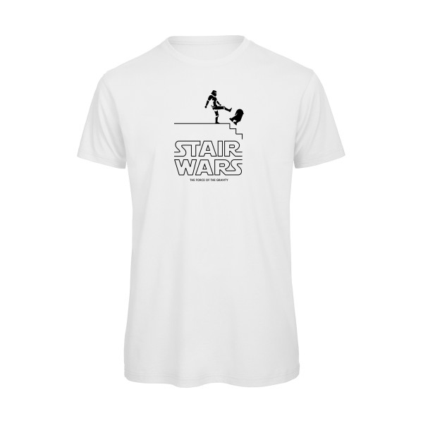 STAIR WARS -T-shirt bio humour Homme -B&C - T Shirt organique -thème parodie star wars -