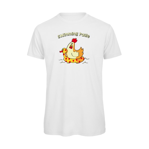 swimming poule - T-shirt bio rigolo Homme - modèle B&C - T Shirt organique -thème burlesque -