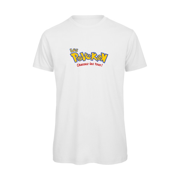 Povekon - T-shirt bio drôle Homme - modèle B&C - T Shirt organique -thème parodie pokemon -