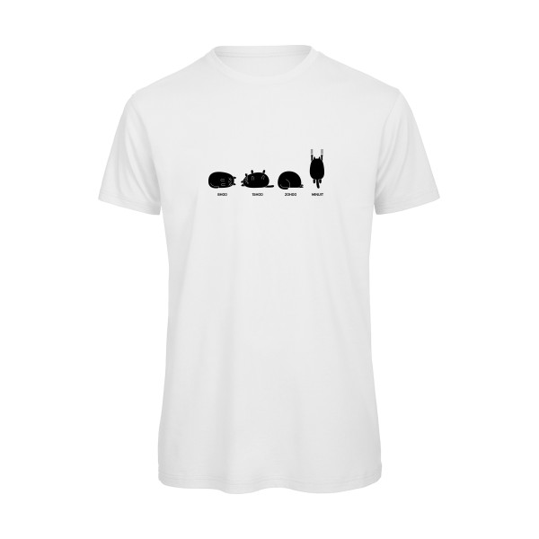 Journée type - T-shirt bio cocasse pour Homme -modèle B&C - T Shirt organique - thème chat -