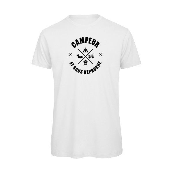 CAMPEUR... - T-shirt bio camping Homme - modèle B&C - T Shirt organique -thème humour et scout -