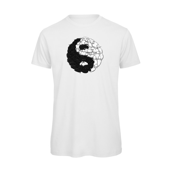 Mouton Yin Yang - Tee shirt humoristique Homme - modèle B&C - T Shirt organique - thème zen -