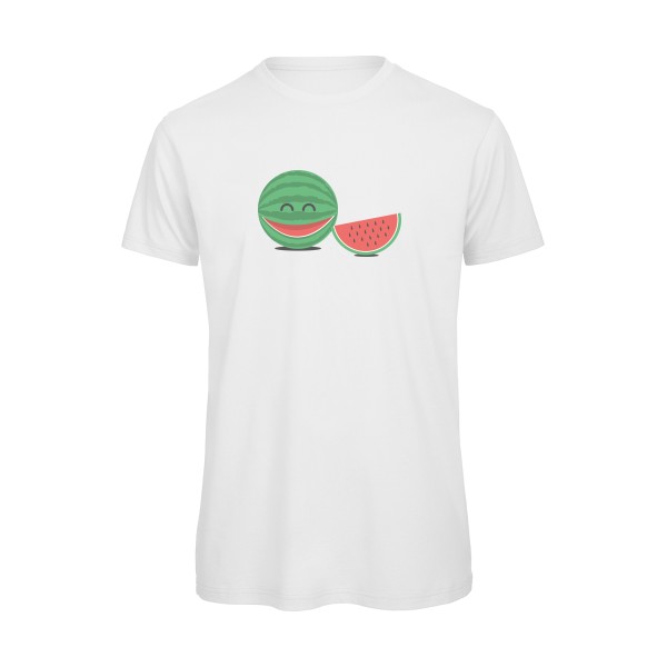 TRANCHE DE RIGOLADE -T-shirt bio rigolo imprimé Homme -B&C - T Shirt organique -Thème humour enfantin -