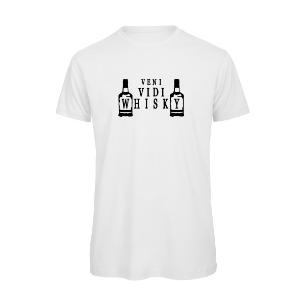 VENI VIDI WHISKY - T-shirt bio humour original pour Homme -modèle B&C - T Shirt organique - thème alcool et humour potache - -