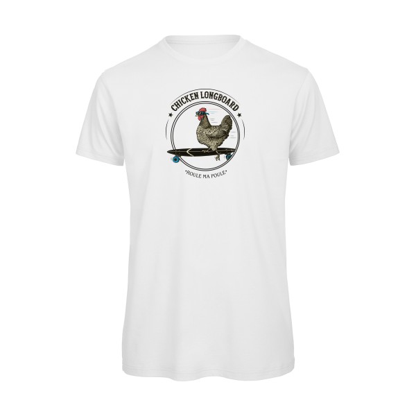 Chicken Longboard - T-shirt bio - vêtement original avec une poule-