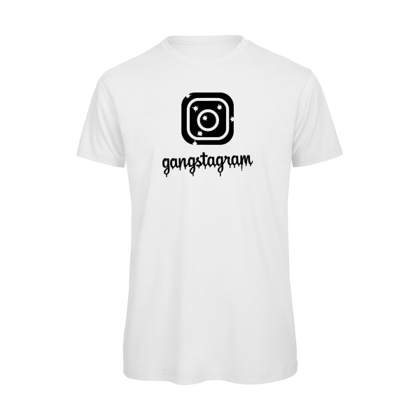 GANGSTAGRAM - T-shirt bio geek pour Homme -modèle B&C - T Shirt organique - thème parodie et geek -