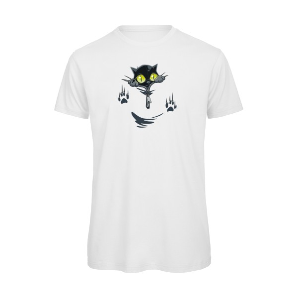 oOh - T-shirt bio rigolo pour Homme -modèle B&C - T Shirt organique - thème humour chat -