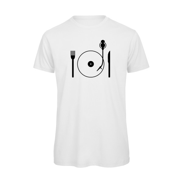 Eat some vinyl - T-shirt bio vinyl Homme - modèle B&C - T Shirt organique -thème rétro et vintage -