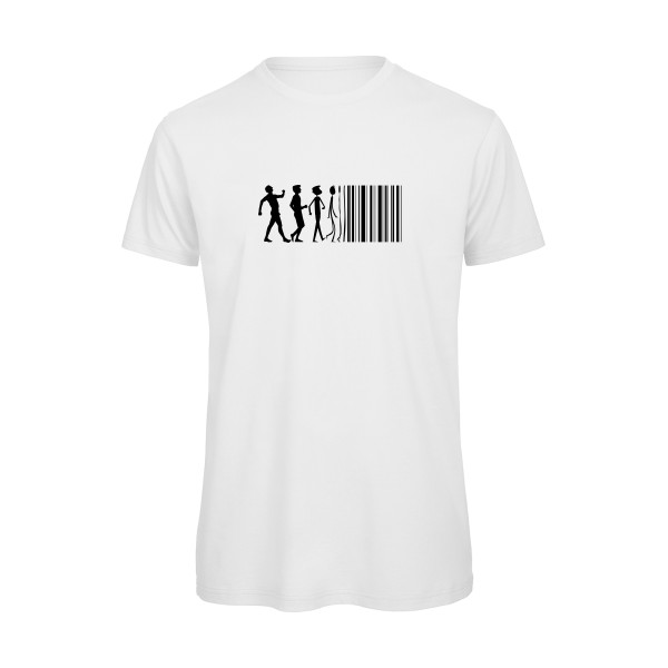 code barre - T-shirt bio Geek pour Homme - modèle B&C - T Shirt organique - thème geek et gamer -