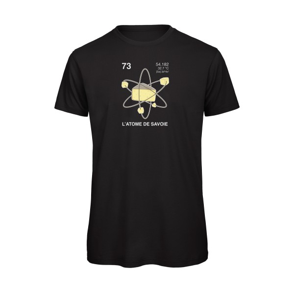 L'Atome de Savoie. - T-shirt bio humoristique pour Homme -modèle B&C - T Shirt organique - thème montagne -