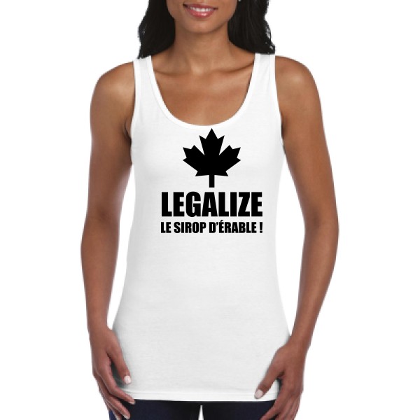 Legalize le sirop d'érable-T shirt phrases droles-Gildan - Ladies Softstyle Tank Top