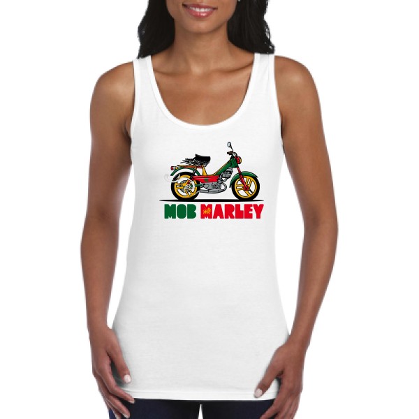 Mob Marley - Débardeur femme reggae Femme - modèle Gildan - Ladies Softstyle Tank Top -thème musique et bob marley -