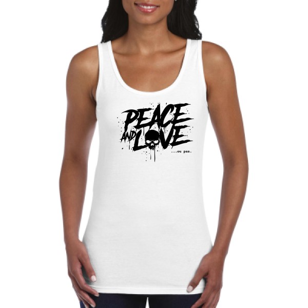 Peace or no peace - T shirt tête de mort Femme - modèle Gildan - Ladies Softstyle Tank Top -
