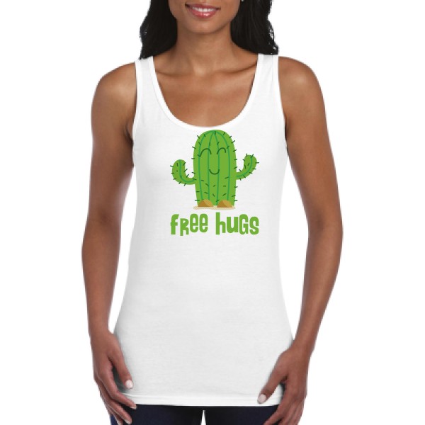 FreeHugs- Débardeur femme Femme - thème tee shirt humoristique -Gildan - Ladies Softstyle Tank Top -