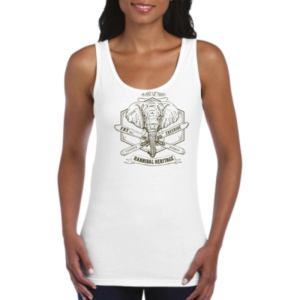 Hannibal Heritage - T shirt original Femme - modèle Gildan - Ladies Softstyle Tank Top - thème vintage -