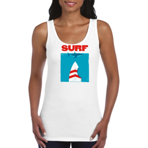 SURF -Débardeur femme sympa  Femme -Gildan - Ladies Softstyle Tank Top -thème  surf -