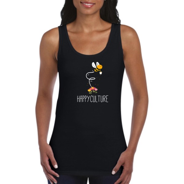 happy-  T shirt humoristique - Modèle Débardeur femme de chez Gildan - Ladies Softstyle Tank Top