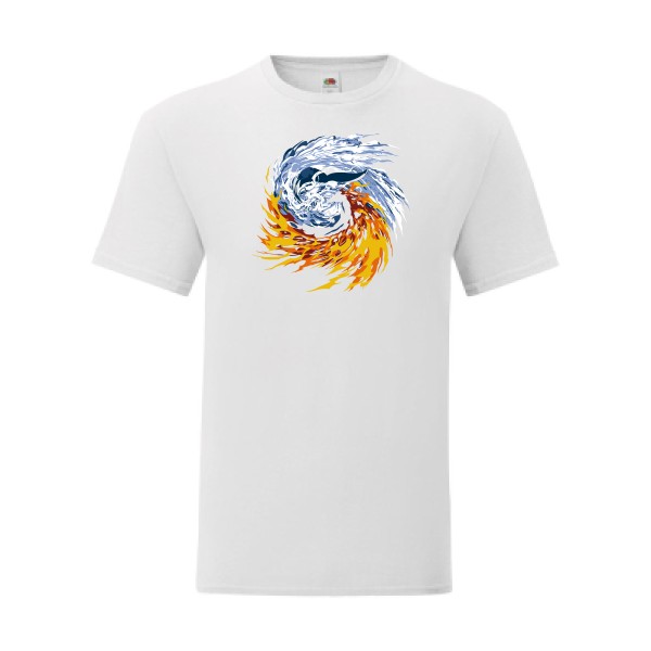 T shirt Homme  - Fruit of the loom (Iconic T 150 gr/m2 - coupe Fit) - fire and water 