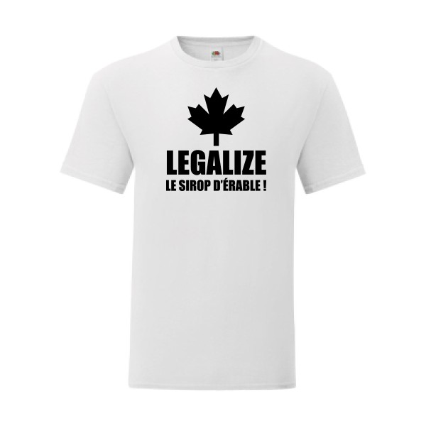 T shirt Homme  - Fruit of the loom (Iconic T 150 gr/m2 - coupe Fit) - Legalize le sirop d'érable