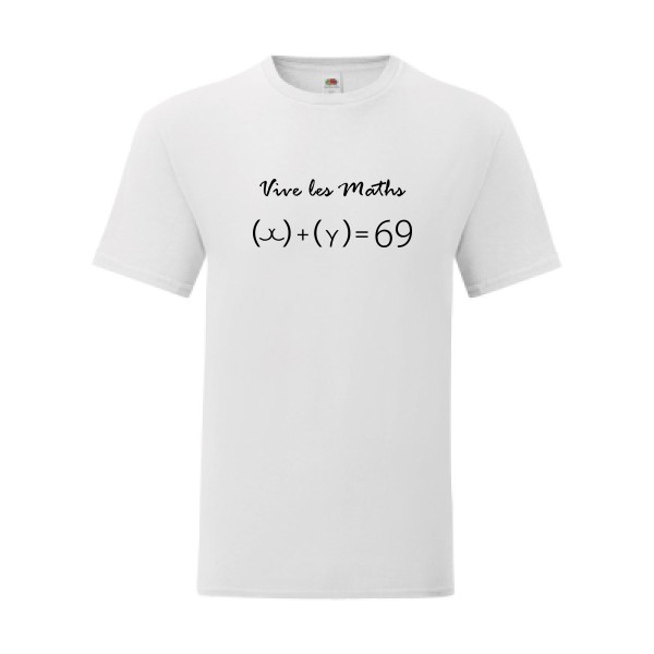 T shirt Homme  - Fruit of the loom (Iconic T 150 gr/m2 - coupe Fit) - Vive les maths !