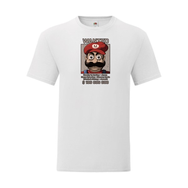 T shirt Homme  - Fruit of the loom (Iconic T 150 gr/m2 - coupe Fit) - Wanted Mario