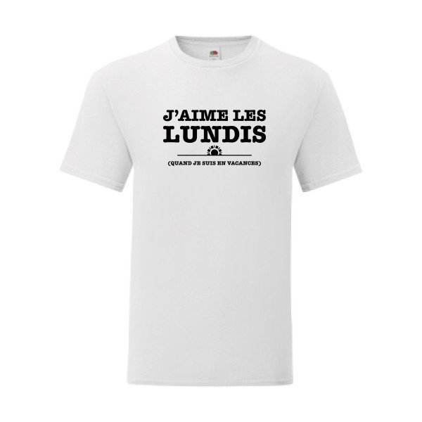 T shirt Homme  - Fruit of the loom (Iconic T 150 gr/m2 - coupe Fit) - J'aime les lundis quand...