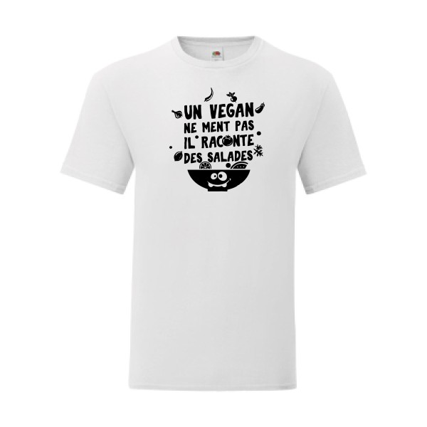 T shirt Homme  - Fruit of the loom (Iconic T 150 gr/m2 - coupe Fit) - Un vegan ne ment pas