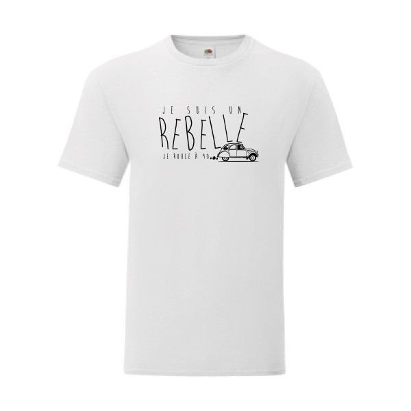 T shirt Homme  - Fruit of the loom (Iconic T 150 gr/m2 - coupe Fit) - je suis un rebelle