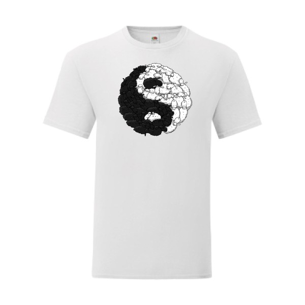 T shirt Homme  - Fruit of the loom (Iconic T 150 gr/m2 - coupe Fit) - Mouton Yin Yang