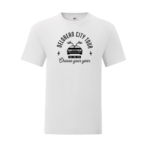 T shirt Homme  - Fruit of the loom (Iconic T 150 gr/m2 - coupe Fit) - Delorean city tour