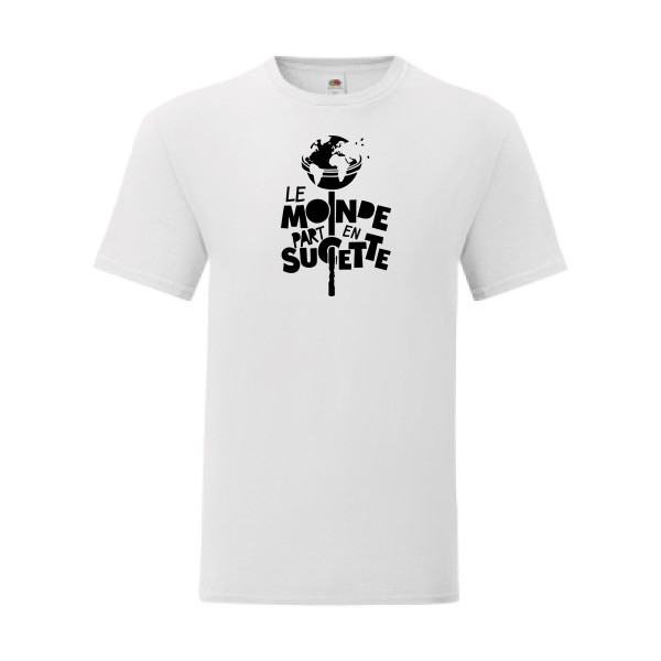 T shirt Homme  - Fruit of the loom (Iconic T 150 gr/m2 - coupe Fit) - Le Monde part en Sucette