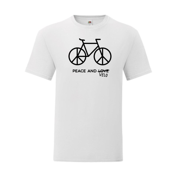 T shirt Homme  - Fruit of the loom (Iconic T 150 gr/m2 - coupe Fit) - Peace and vélo