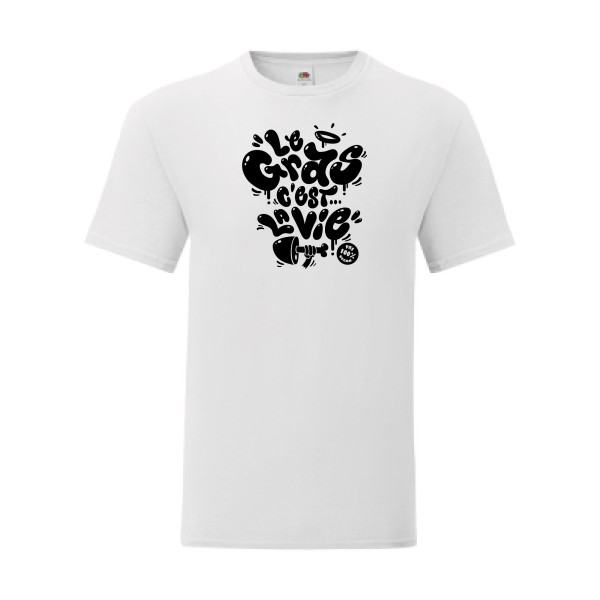 T shirt Homme  - Fruit of the loom (Iconic T 150 gr/m2 - coupe Fit) - Le gras c'est la vie