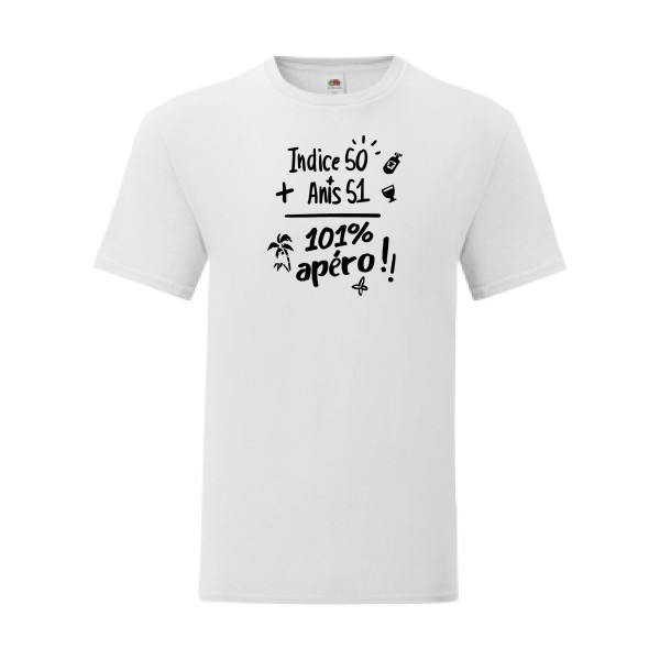 T shirt Homme  - Fruit of the loom (Iconic T 150 gr/m2 - coupe Fit) - 101 pourcent apéro !!