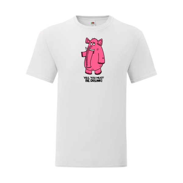 T shirt Homme  - Fruit of the loom (Iconic T 150 gr/m2 - coupe Fit) - Pink elephant