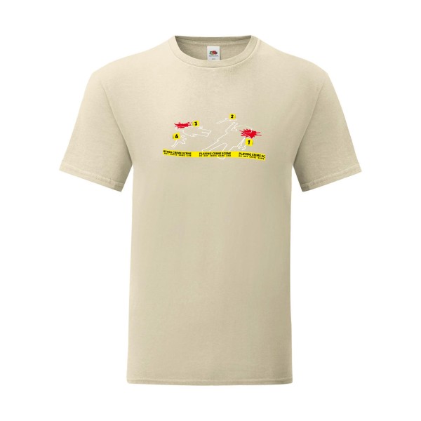 T shirt Homme  - Fruit of the loom (Iconic T 150 gr/m2 - coupe Fit) - Playing crime scene