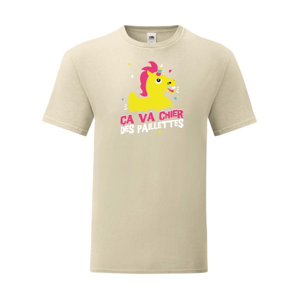 T shirt Homme  - Fruit of the loom (Iconic T 150 gr/m2 - coupe Fit) - ça va chier des paillettes