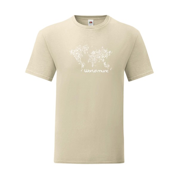 T shirt Homme  - Fruit of the loom (Iconic T 150 gr/m2 - coupe Fit) - World music
