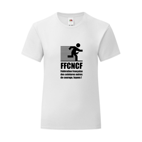 T-shirt léger - Fruit of the loom 145 g/m² (couleur) - Ceinture noire de courage, fuyons !